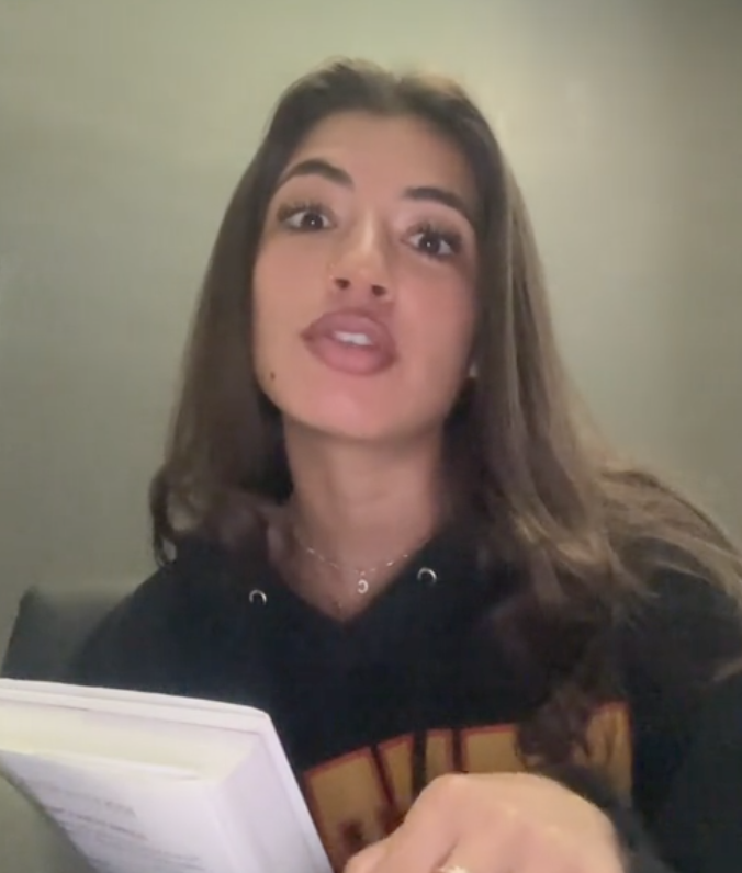 woman talking to tiktok viewers